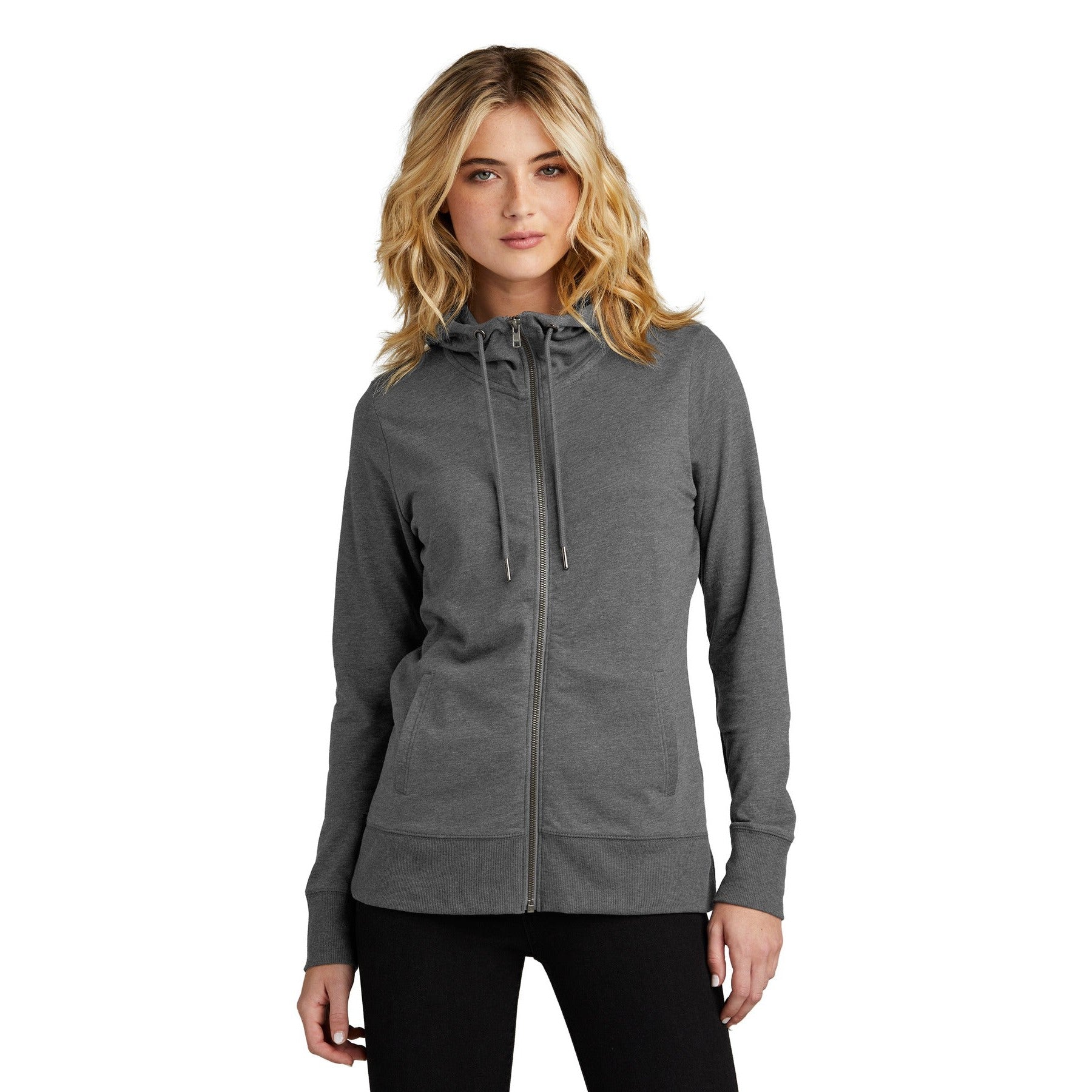 District-District® Women's Featherweight French Terry™ Full-Zip Hoodie DT673-MedTech-4